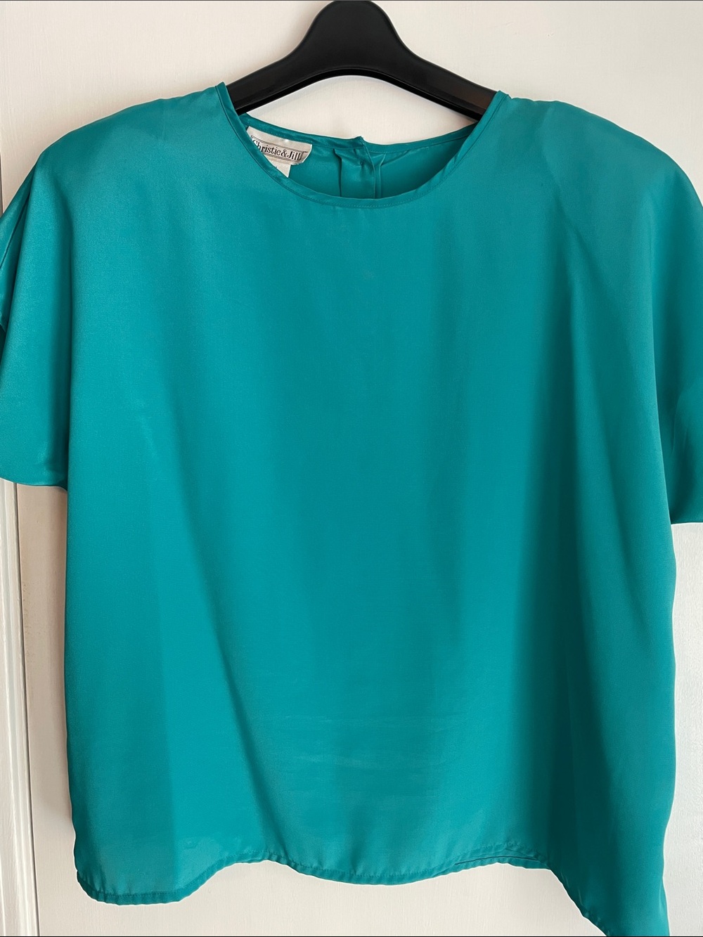 Vintage Christie & Jill Teal Short-Sleeve Blouse XL